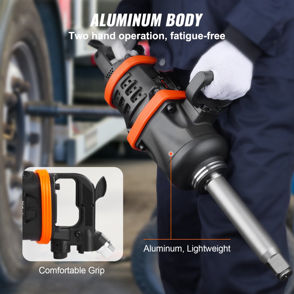 Druckluftschrauber 3000 U/min, bis 7016 Nm Druckluft-Schlagpistole mit 20 cm verlängertem Amboss für Reparaturen und Wartung von Schwerlastmaschinen / Sattelaufliegern Druckluftschrauber 3000 U/min, bis 7016 Nm Druckluft-Schlagpistole mit 20 cm verlängertem Amboss für Reparaturen und Wartung von Schwerlastmaschinen / Sattelaufliegern
