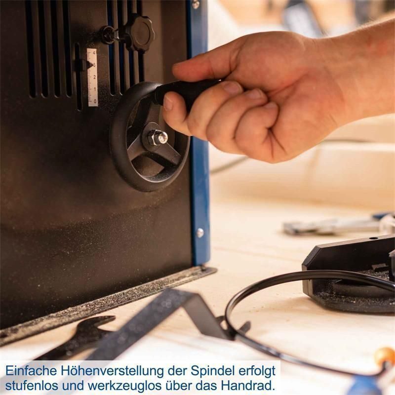 Scheppach Tischfräsmaschine HF50 bis max. 40 mm Spindelhöhe, 12-teiliger Fräsersatz