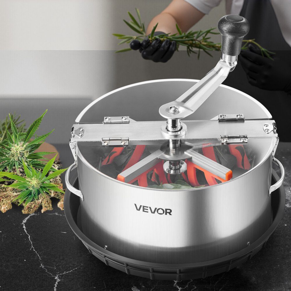 Harvester, 12" Leaf Cutter, Bud Cutter with Stainless Steel Blades, Wet & Dry Hydroponic Cutting Machine with Tray, Leaf Bowl Trimmer for Plant Buds & Flowers