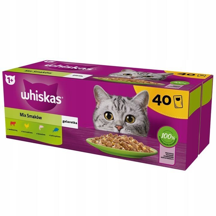 WHISKAS mieszanka smakowa dla kotów w torebkach 40x85g