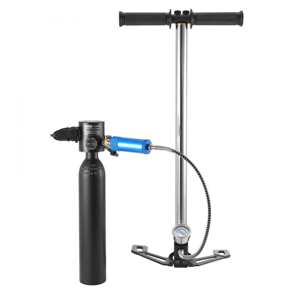 0.5L Diving Bottle, Portable Diving Bottle, Oxygen Bottle for Diving Support, 5-10 Minutes Underwater Breathing, 30m Diving Depth, Refillable Snorkel Air Tank with Pump