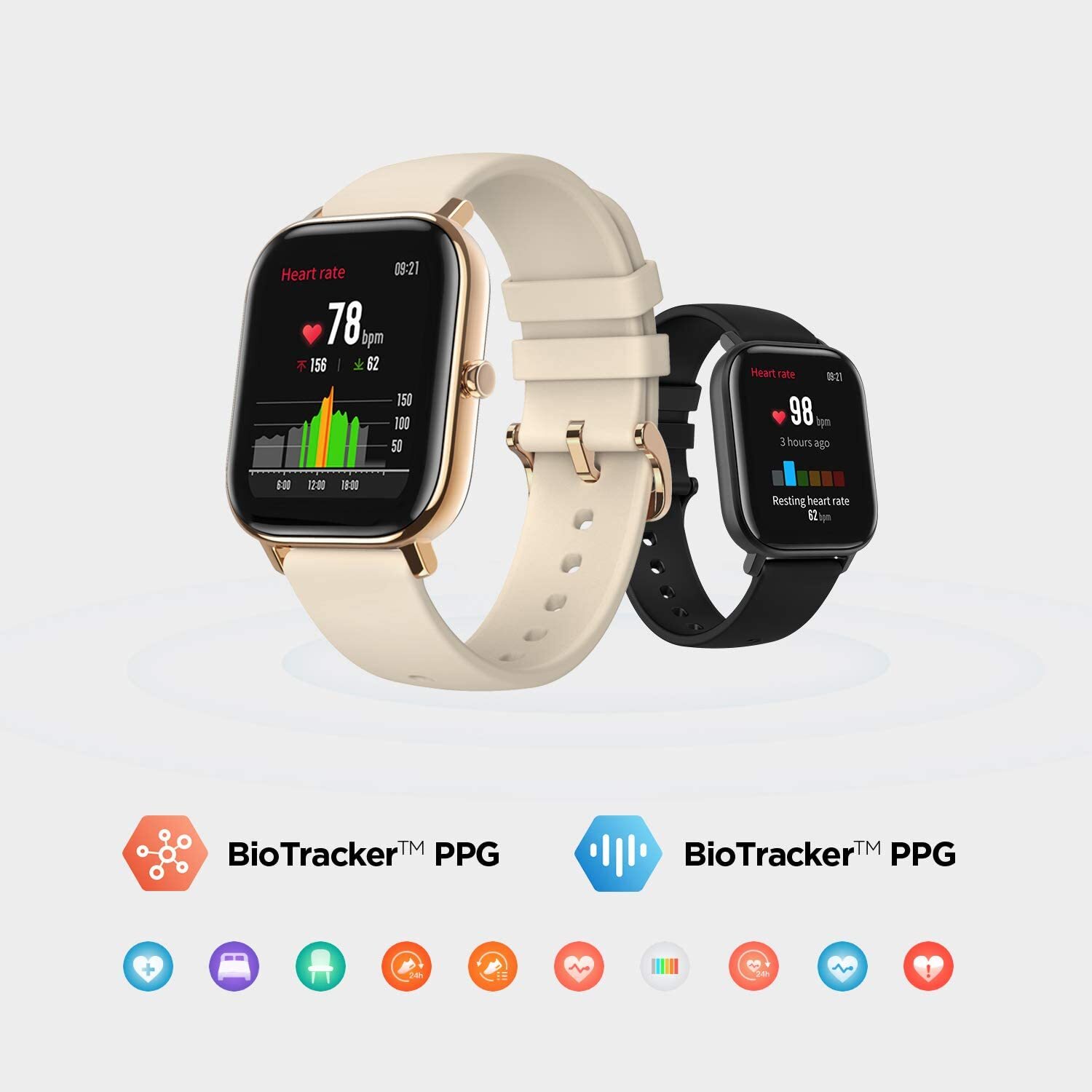 Montre intelligente Amazfit GTS – Élégance sportive avec GPS, BioTracker™ PPG et 14 jours d'autonomie de la batterie Montre intelligente Amazfit GTS – Élégance sportive avec GPS, BioTracker™ PPG et 14 jours d'autonomie de la batterie