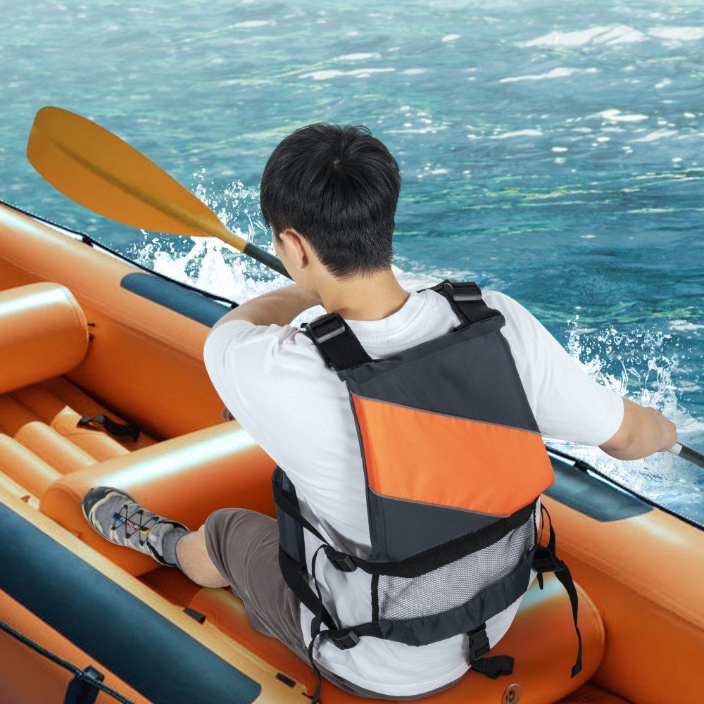 Water Sports Life Jacket PFD 110N Buoyancy Vest Waterproof Nylon Life Jacket for Water Activities Fishing Kayaking Surfing Boating Men Women XL
