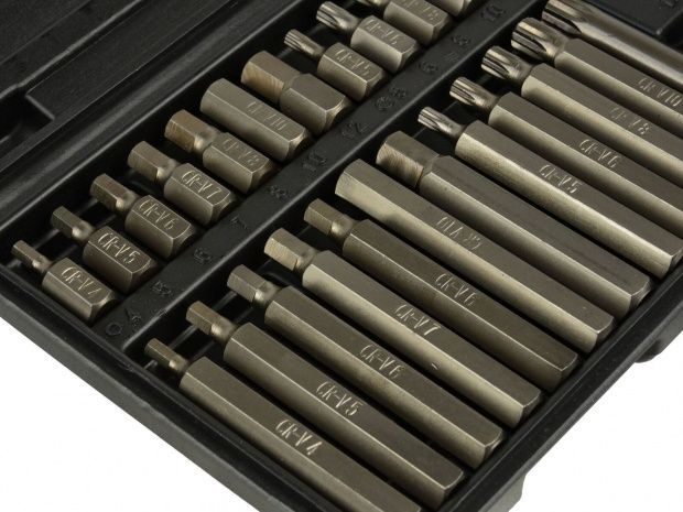 BITSATZ MIT IMBUS-TORX-SCHLÜSSELN 40-teilig mit Adapter für Ratschen-Steckschlüssel