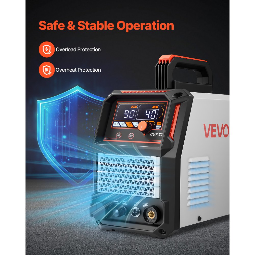 Plasmasnijder 50A Contactloze pilotboogplasmasnijder Digitaal display IGBT-omvormer met 2T/4T-functie en instelbare PA/PT-tijd voor reparaties in de thuiswerkplaats Plasmasnijder 50A Contactloze pilotboogplasmasnijder Digitaal display IGBT-omvormer met 2T/4T-functie en instelbare PA/PT-tijd voor reparaties in de thuiswerkplaats