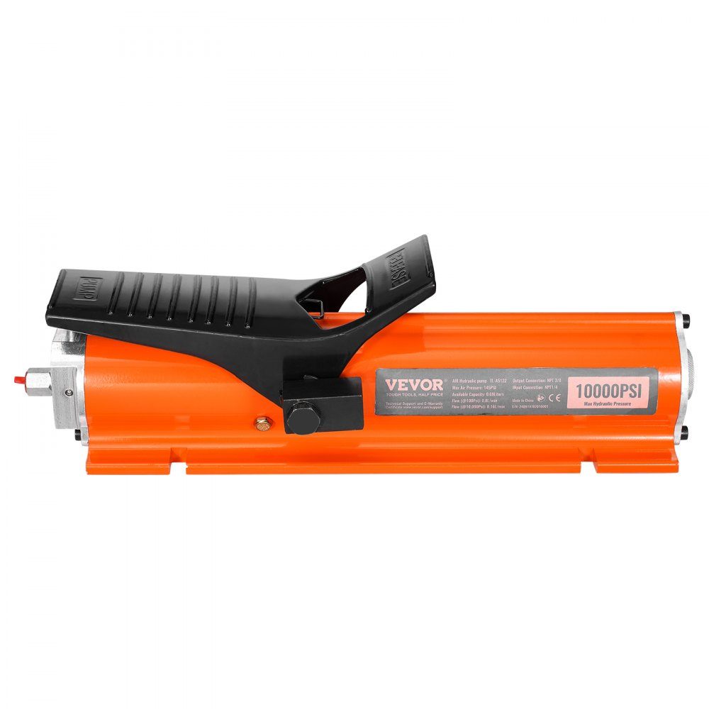 Pneumatyczna pompa hydrauliczna 10 000 PSI, zbiornik 0,69 l, wylot NPT 3/8", wlot NPT 1/4", napędzana powietrzem pompa nożna z metalowym korpusem, do precyzyjnych maszyn przemysłowych i sprzętu lotniczego
