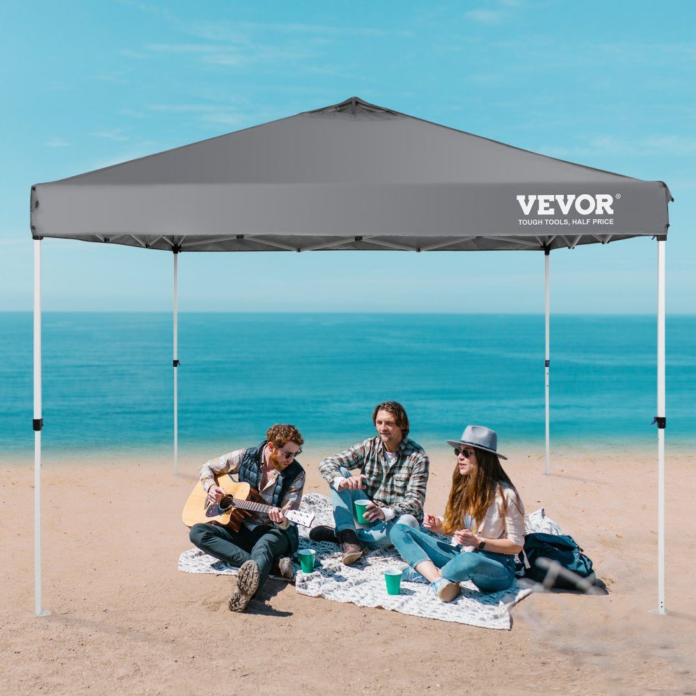 Pavillon 304,8 x 304,8 x 320 cm, Gartenzelt, 250D PU, silberbeschichteter Stoff, Faltpavillon inklusive Aufbewahrungstasche, Partyzelt, 6–8 Personen, Pop-Up-Zelt, Faltzelt, Gartenpavillon für Campingausflug
