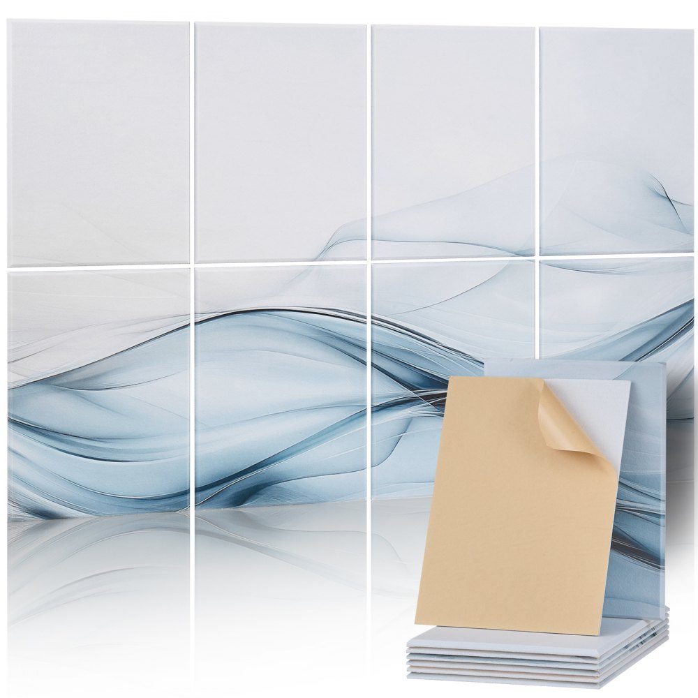 Packung mit 8 Akustikpaneelen, 1200 x 800 x 10 mm, Akustikwandpaneele, selbstklebende, schalldämpfende und absorbierende Paneele für Zuhause, Büro, Studio, Spielzimmer, Theater, Seidenmotiv
