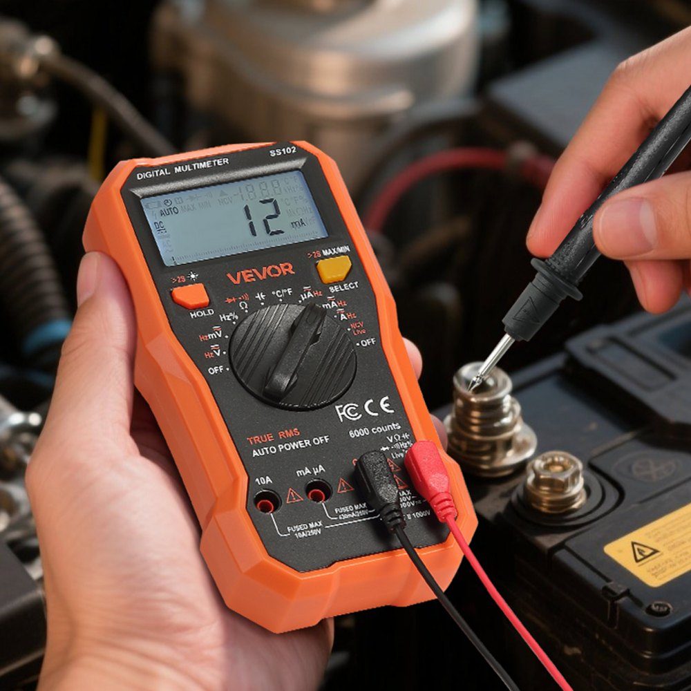 Digitalmultimeter, 6000-Count TRMS DC/AC-Voltmeter-Stromtester, NCV-Multimeter für Strom, Spannung, Widerstand, Arbeitszyklus, Temperatur, Dioden, Stromdurchgangsprüfung