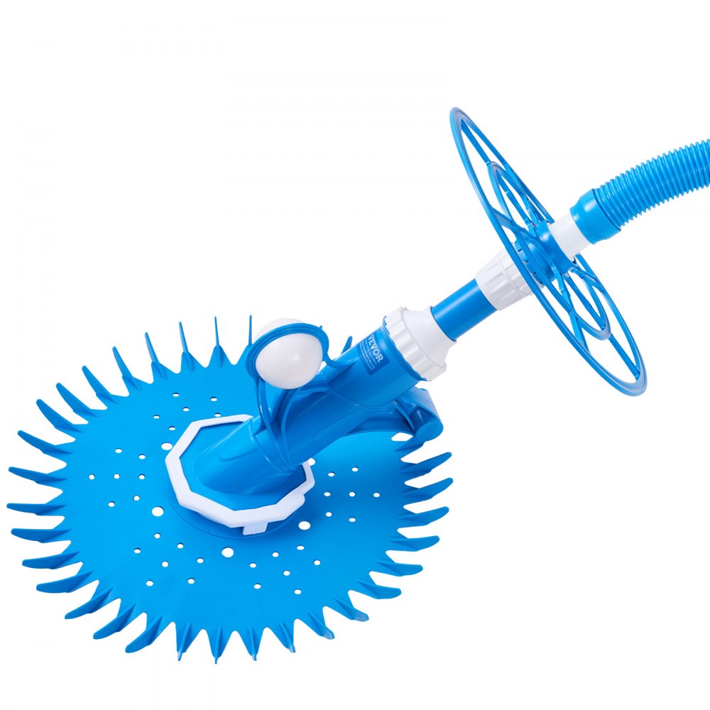 Pool vacuum with suction function, pool vacuum, pool vacuum with suction side, pool sweeper with 12 hoses, suitable for built-in pools and above-ground pools up to 6.1 x 10.7 m blue Pool vacuum with suction function, pool vacuum, pool vacuum with suction side, pool sweeper with 12 hoses, suitable for built-in pools and above-ground pools up to 6.1 x 10.7 m blue