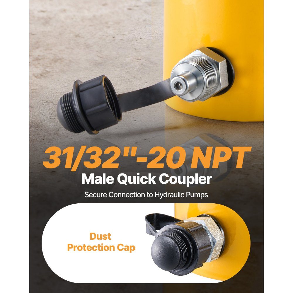 Hydraulic cylinder jack capacity 20T hydraulic cylinder 100mm stroke single-acting portable yellow hydraulic cylinder