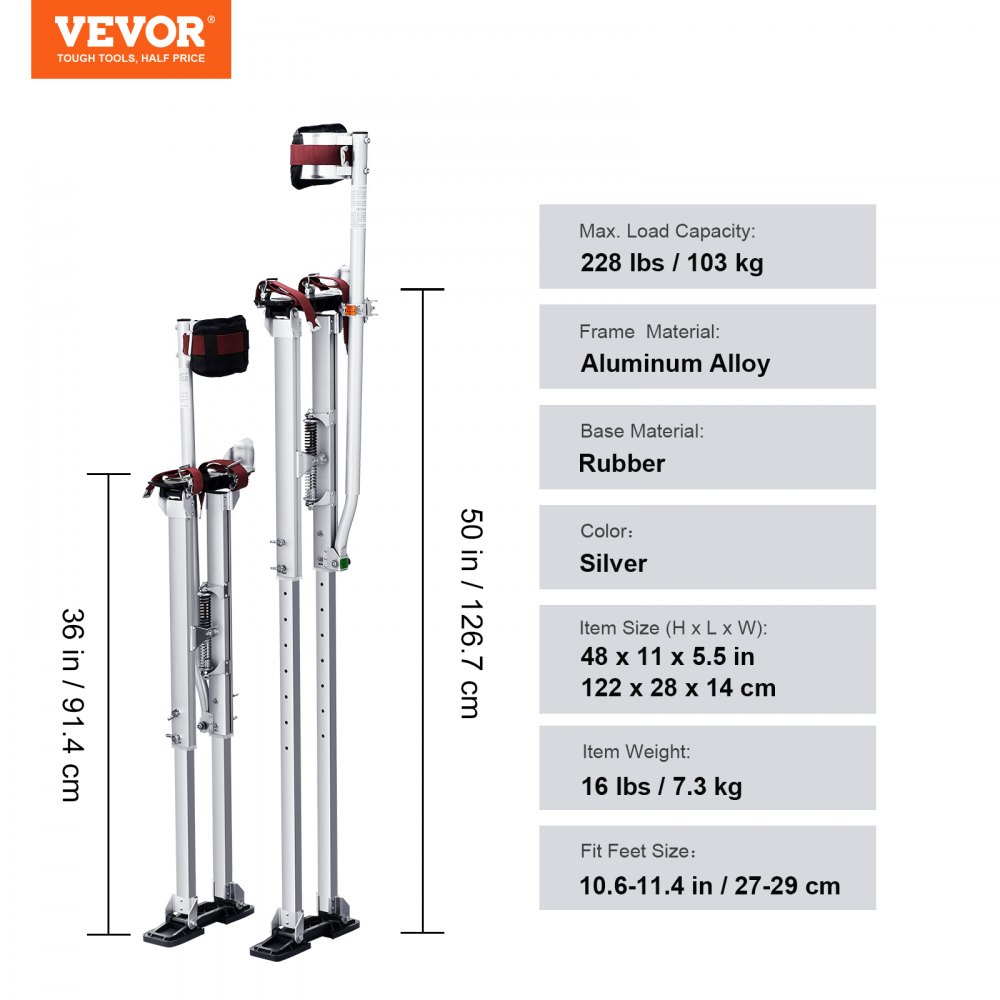 Aluminium-Stelzen, Deckenkonstruktion, 91,4–126,7 cm, höhenverstellbar, Arbeitsstelzen, Trockenbau, 103 kg Tragkraft, Maler-Stelzen, 27–29 cm Fußgröße für Malerarbeiten, Heimdekoration, Baumschnitt, elektrische Arbeiten Aluminium-Stelzen, Deckenkonstruktion, 91,4–126,7 cm, höhenverstellbar, Arbeitsstelzen, Trockenbau, 103 kg Tragkraft, Maler-Stelzen, 27–29 cm Fußgröße für Malerarbeiten, Heimdekoration, Baumschnitt, elektrische Arbeiten