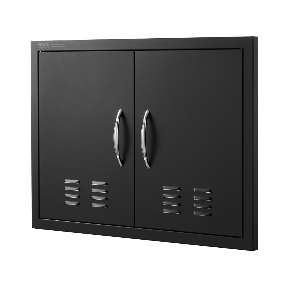 Grill Access Door 762x533x46mm Double Outdoor Kitchen Door Flush Mount Cold Panel Door Vertical Wall Door with Handles and Vents for Grill Island Grill Station etc