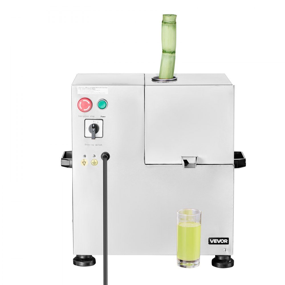 Commercial Sugarcane Juicer, 800W Electric Sugarcane Juicer with 300kg/h High Power, 4 Stainless Steel Rollers, Sugarcane Press Juicer (55x38x52cm)