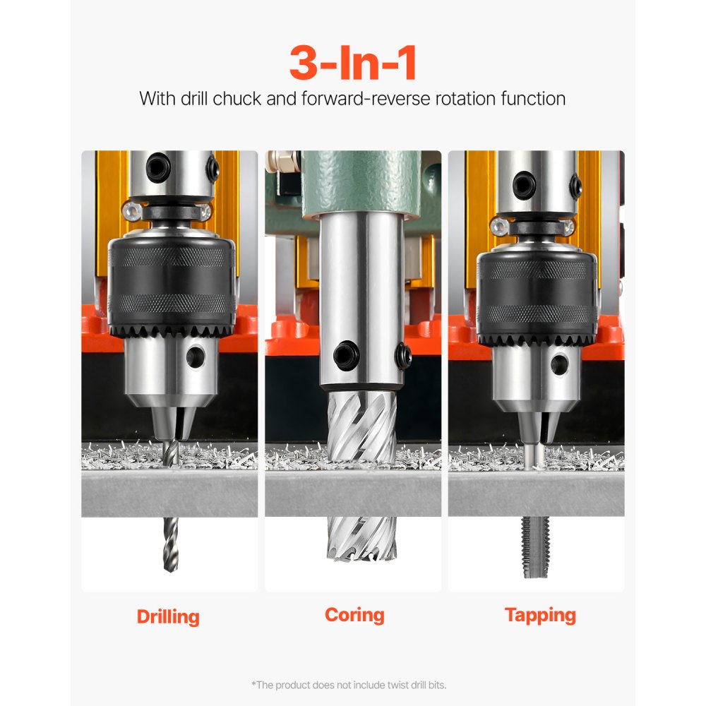 Perceuse magnétique, moteur 1450 W, diamètre de carottage 50 mm, force magnétique 13 000 N, carottage électrique avec 6 carottages, vitesse variable, foret pour surfaces métalliques Perceuse magnétique, moteur 1450 W, diamètre de carottage 50 mm, force magnétique 13 000 N, carottage électrique avec 6 carottages, vitesse variable, foret pour surfaces métalliques