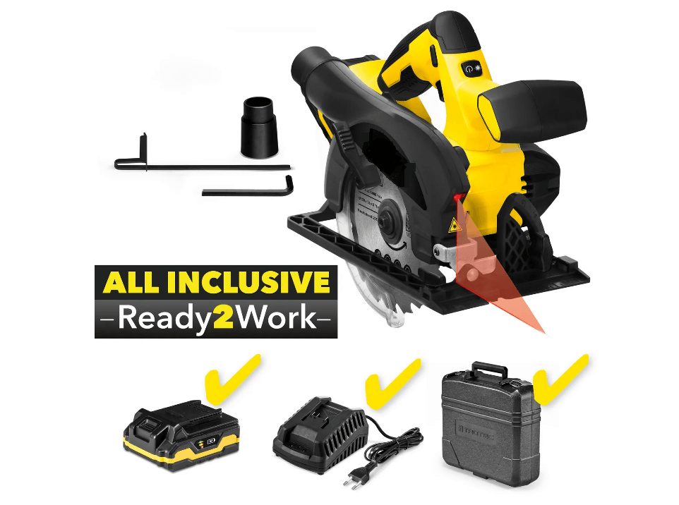 #SALE# Akku-Handkreissäge Laser Starter Set XXL mit Akku und Ladegerät