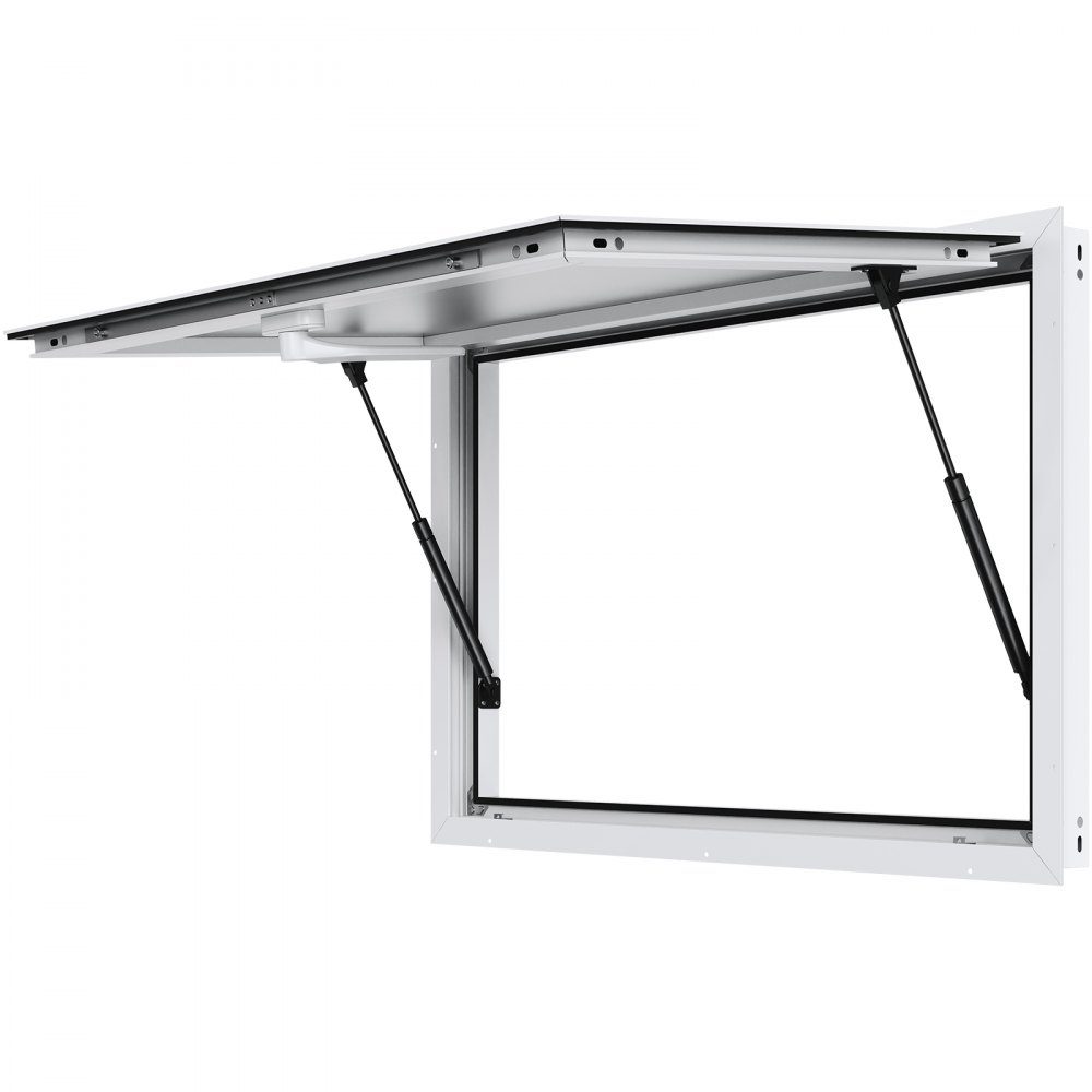Imbissfenster für Imbisswagen, 915 x 610 mm, Servicefenster aus Aluminiumlegierung für Imbisswagen, bis zu 85° schwenkbares Servierfenster mit Markisentür und Abschlepphaken, für Imbisswagen und Imbissanhänger