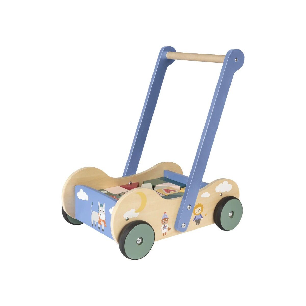 lupilu® push cart / motor skills cube, made of wood (motor skills cube)