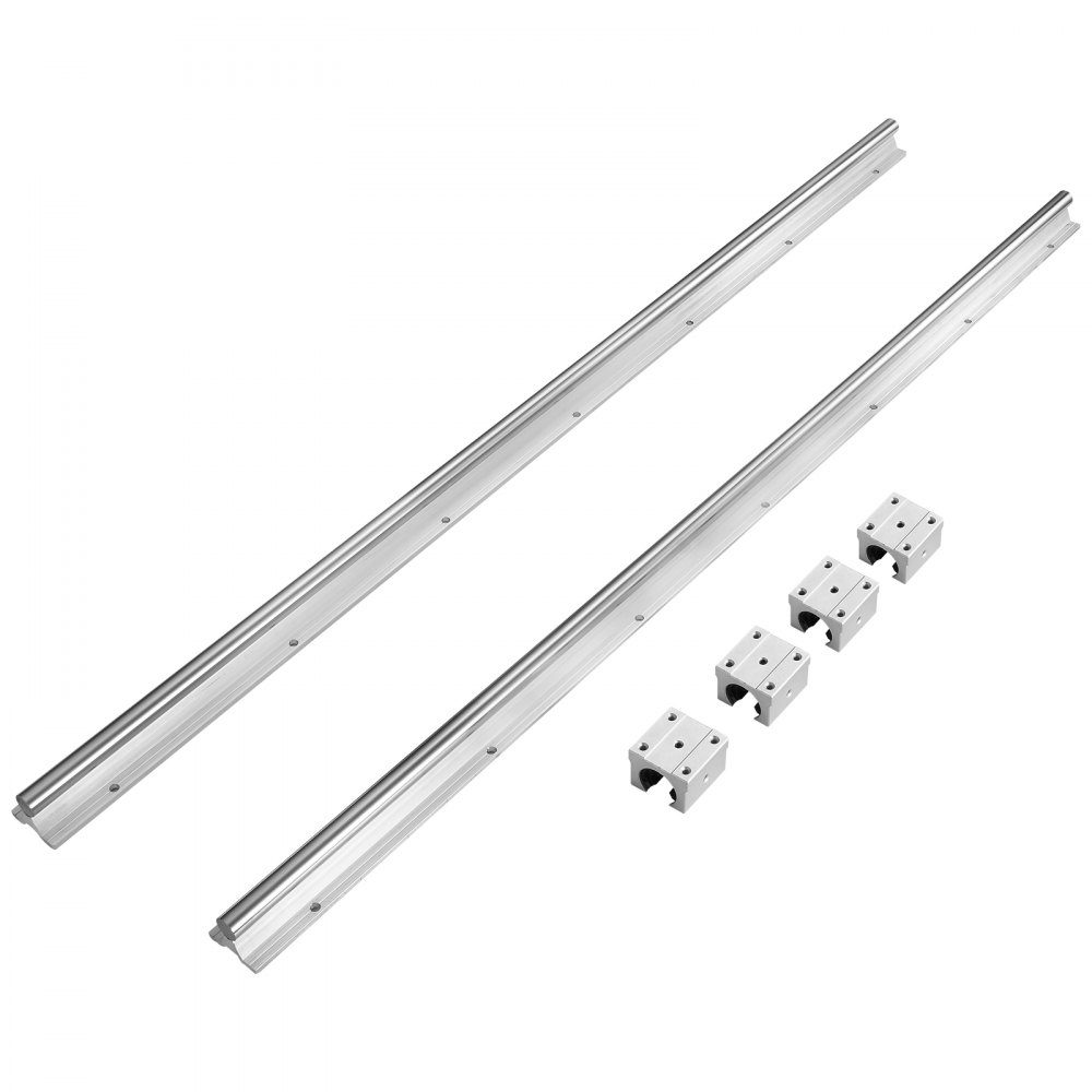 Linearführung Linearschiene 2 Stück SBR16-1000 mm Kohlenstoffstahl Aluminium Führungsschiene mit 4 Stück SBR16UU Gleitblöcke Linearlager Lagerblock CNC-Teile für 3D-Drucker Fräs-/Drehmaschine