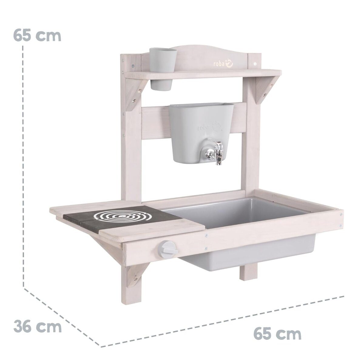 roba play and mud kitchen, for hanging, gray glazed