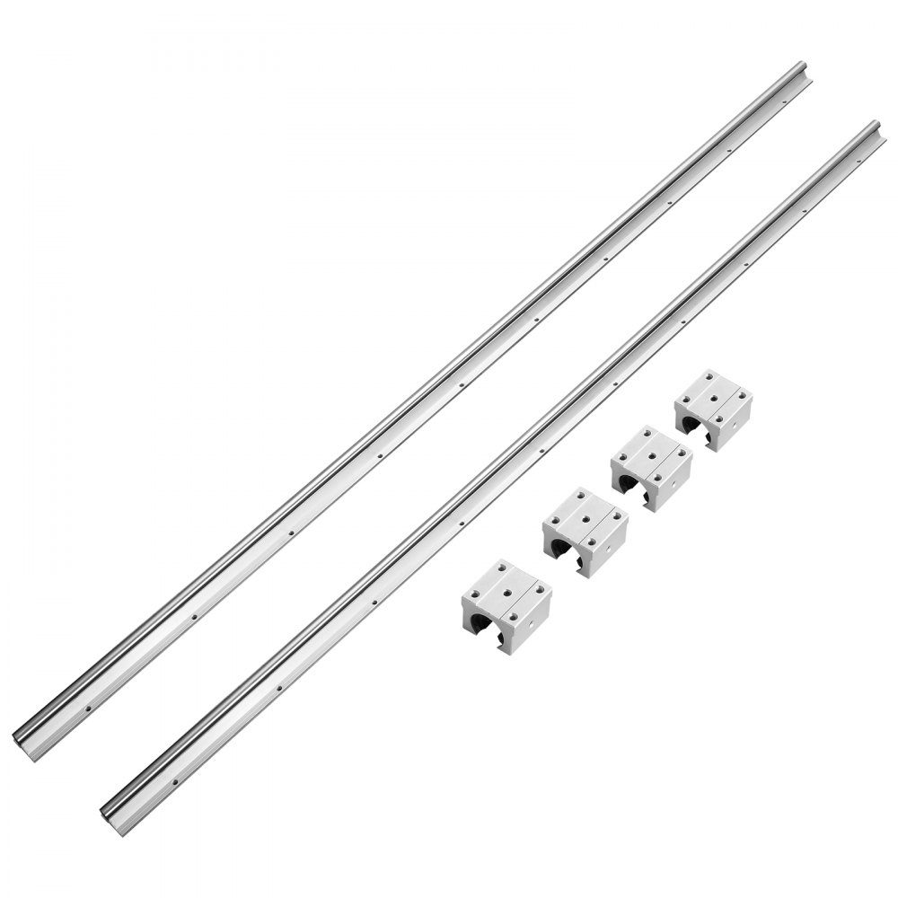 Linear Guide Linear Rail 2pcs SBR20-1500mm Carbon Steel Aluminum Guide Rail with 4pcs SBR20UU Sliding Blocks Linear Bearing Bearing Block CNC Parts for 3D Printer Milling/Lathe Machine