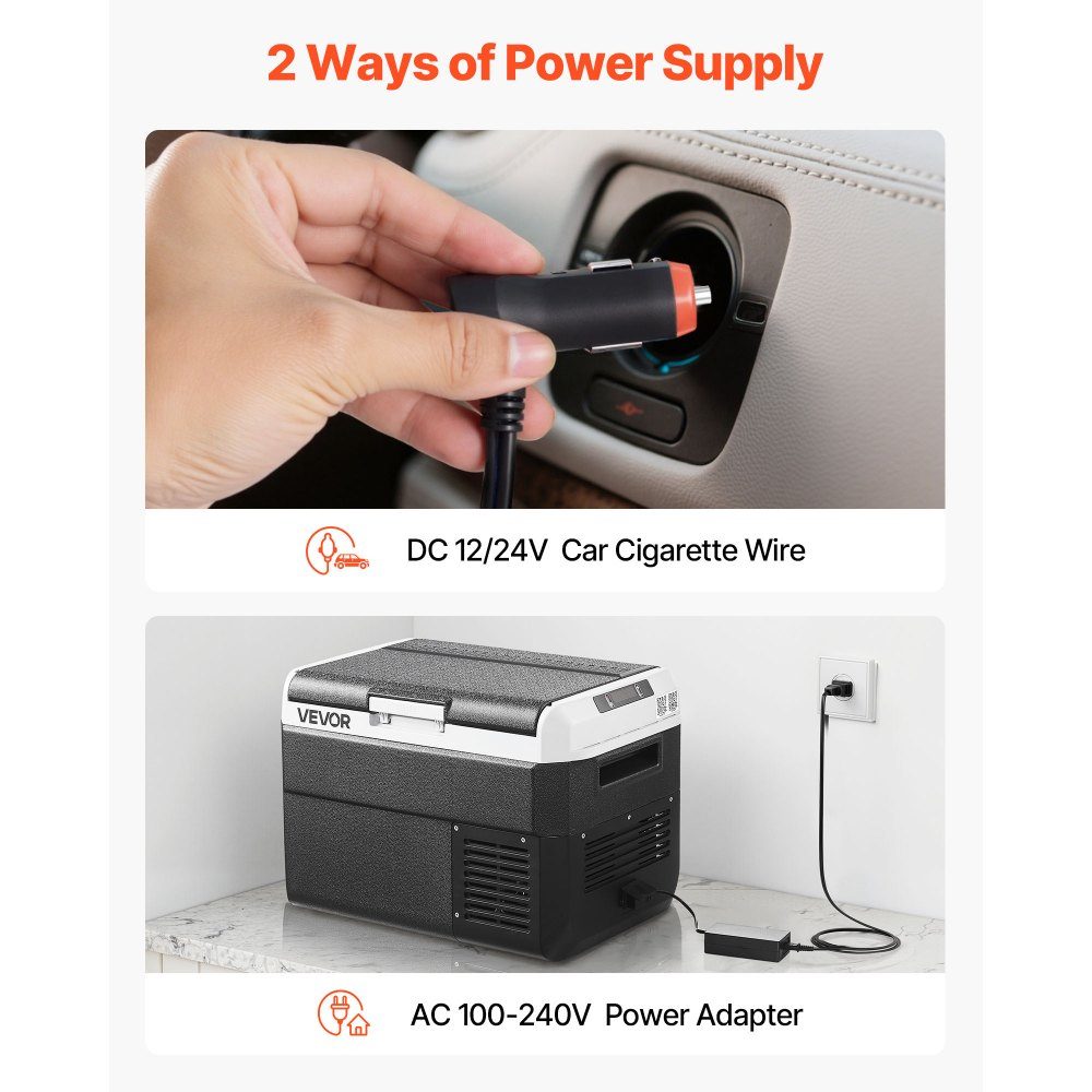 Compressor Cooler Box 25L Portable Car Fridge with Adjustable Temperature & App Control Refrigerator 12/24V DC and 100-240V AC for Outdoor Camping Trips and RVs