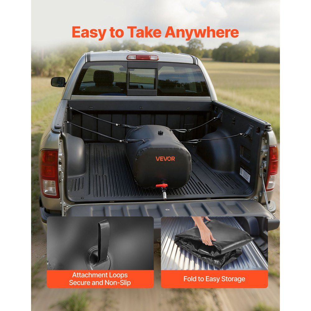 Vessie de stockage d'eau, sac à eau 113 L avec robinet, sac à eau pliable et portable en PVC 1000D, stockage d'eau pour système d'irrigation, résistance à la sécheresse et aux catastrophes, noir