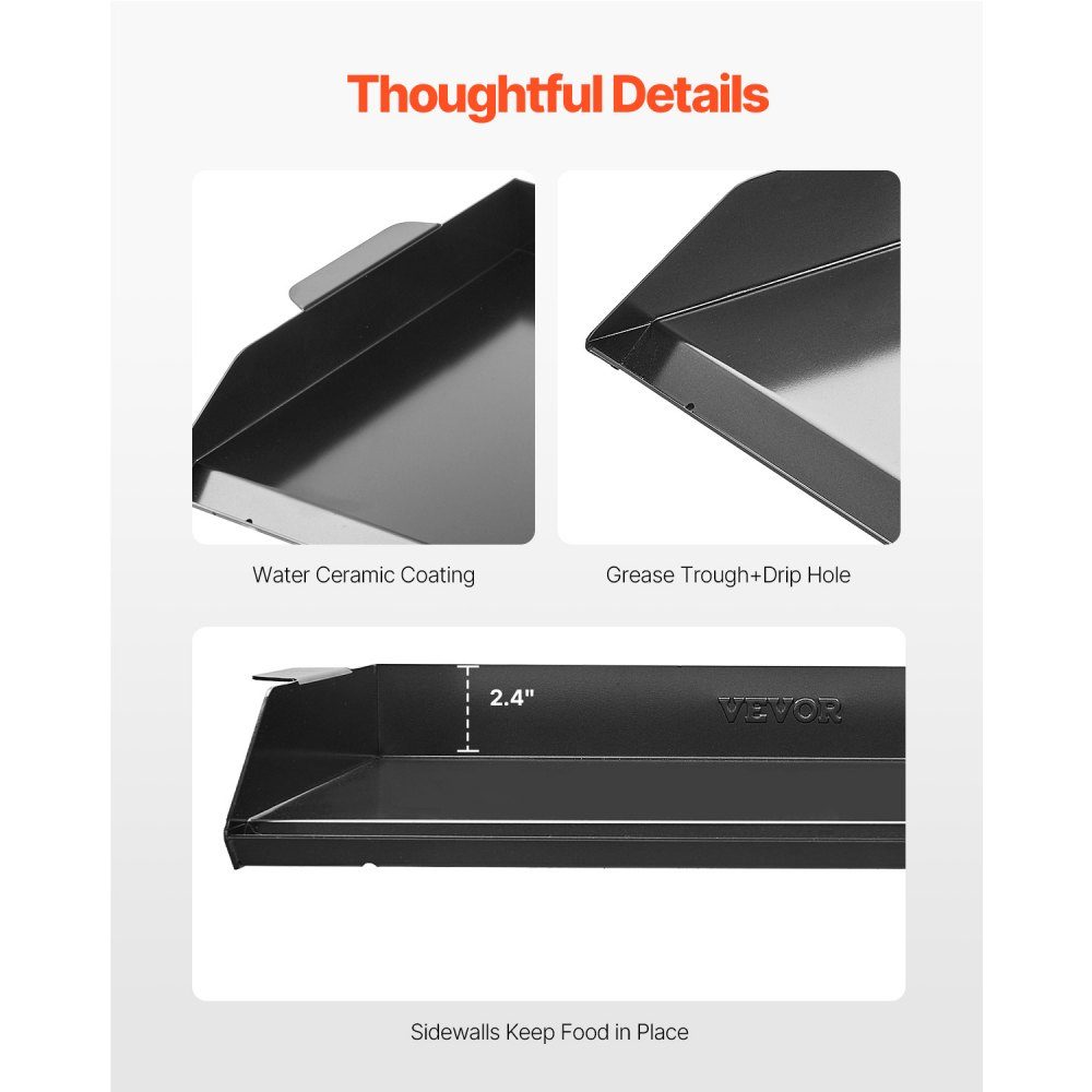 Grill Plate Grill Pan Carbon Steel Universal Rectangular Plate (502x370mm) with Flat Top Gas Grill Grill Plate for BBQ Grill Teppanyaki Portable Family Cookware with Handle