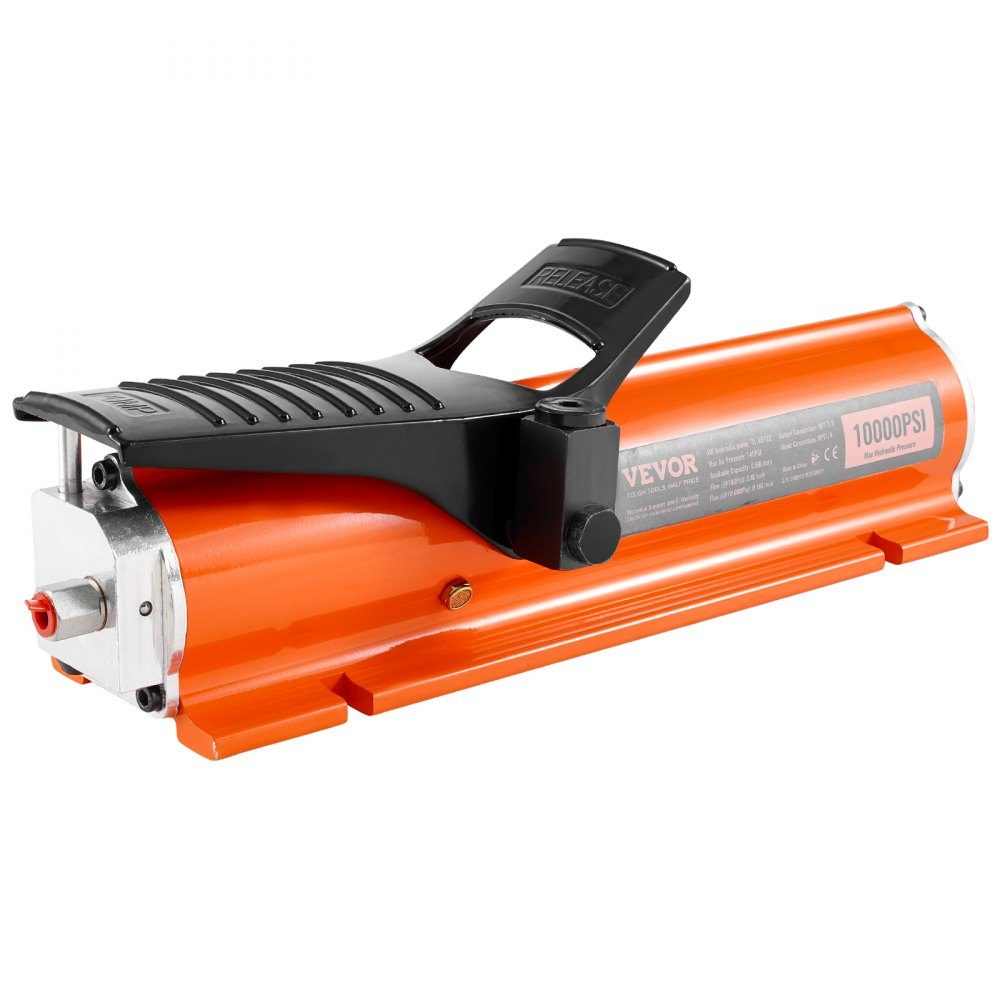 Pneumatyczna pompa hydrauliczna 10 000 PSI, zbiornik 0,69 l, wylot NPT 3/8", wlot NPT 1/4", napędzana powietrzem pompa nożna z metalowym korpusem, do precyzyjnych maszyn przemysłowych i sprzętu lotniczego