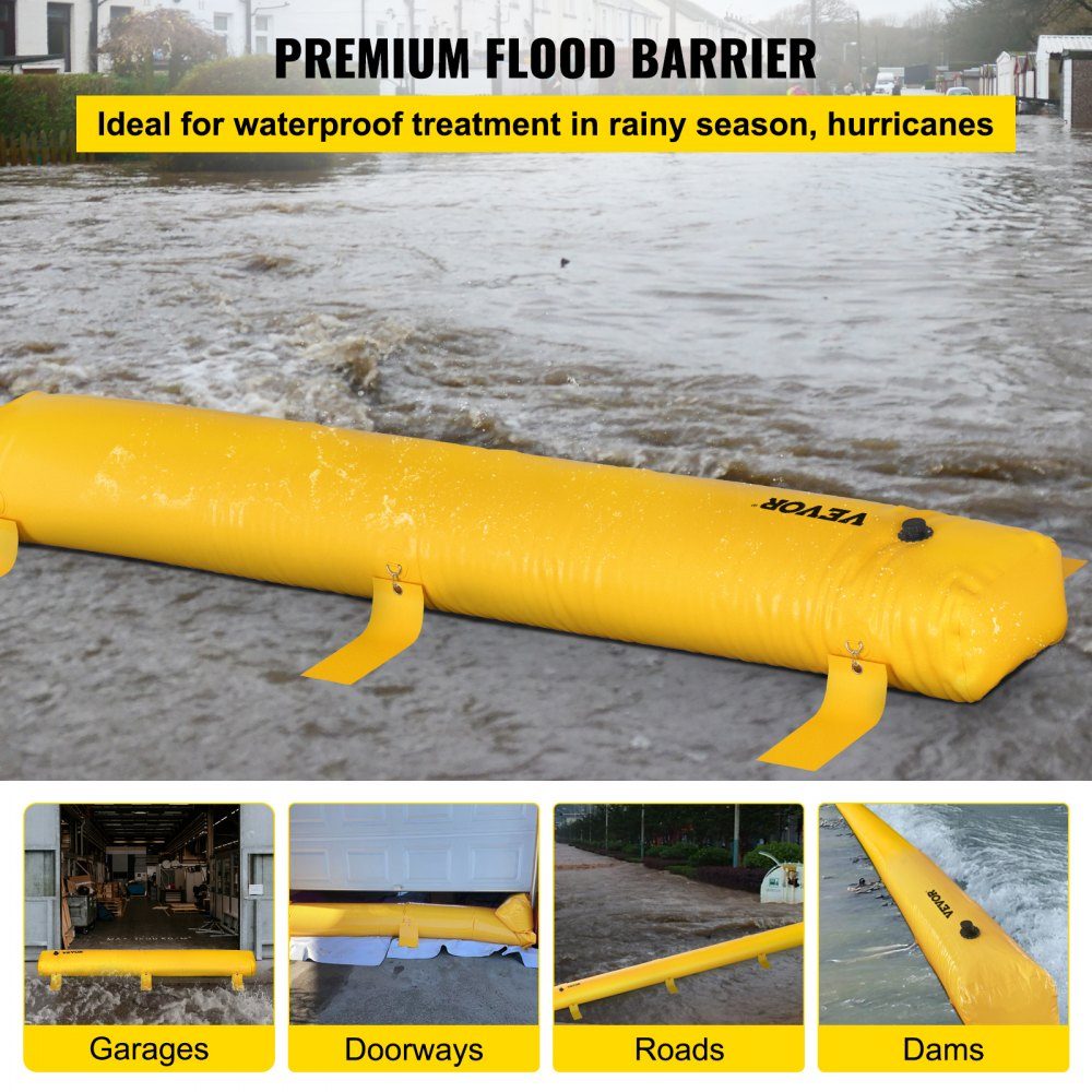 Waterkering Hydrokering 732 cm lang x 30 cm hoog voor wateromleiding