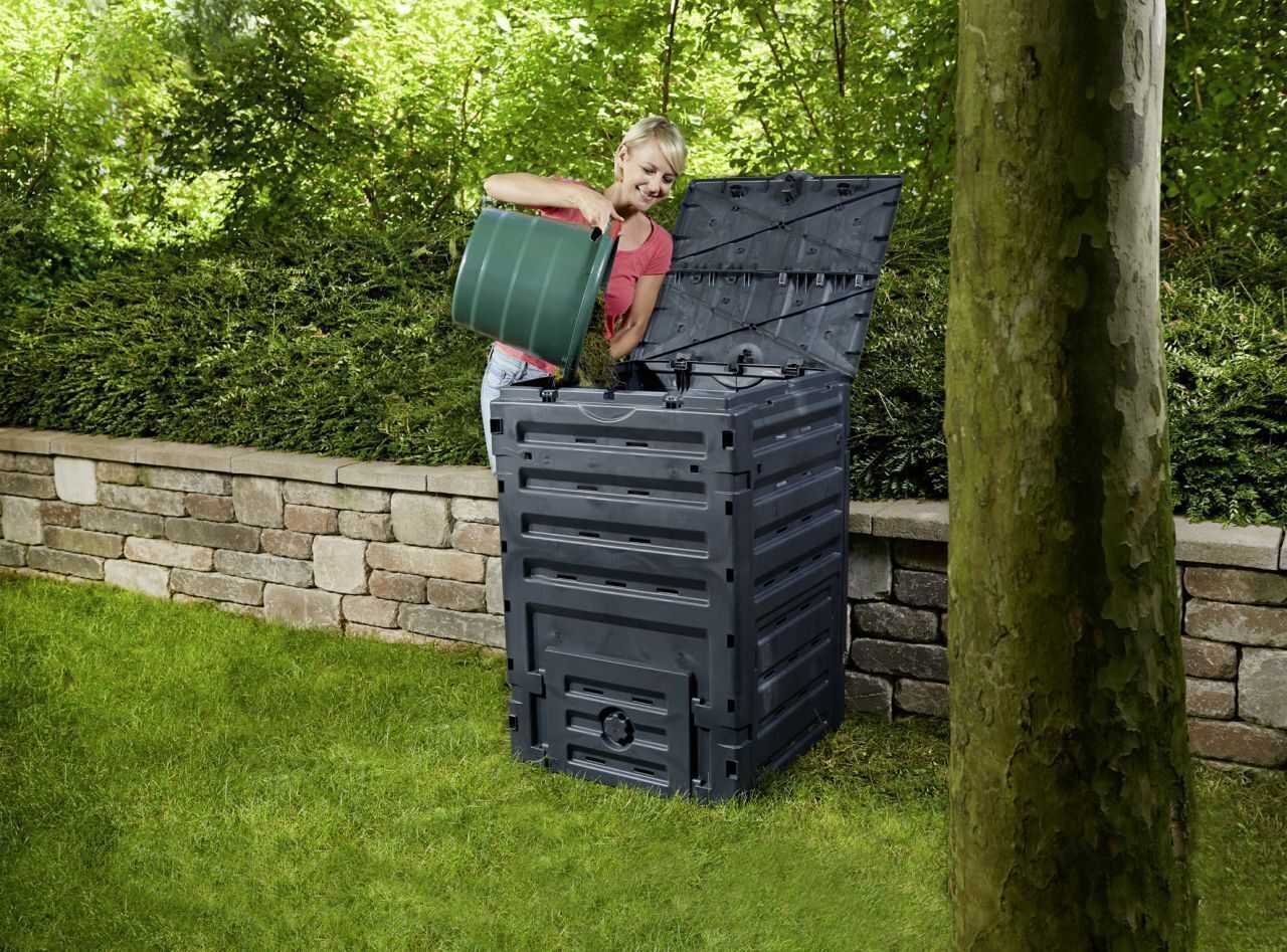 Garden composter 450l module thermal composter plastic composter black