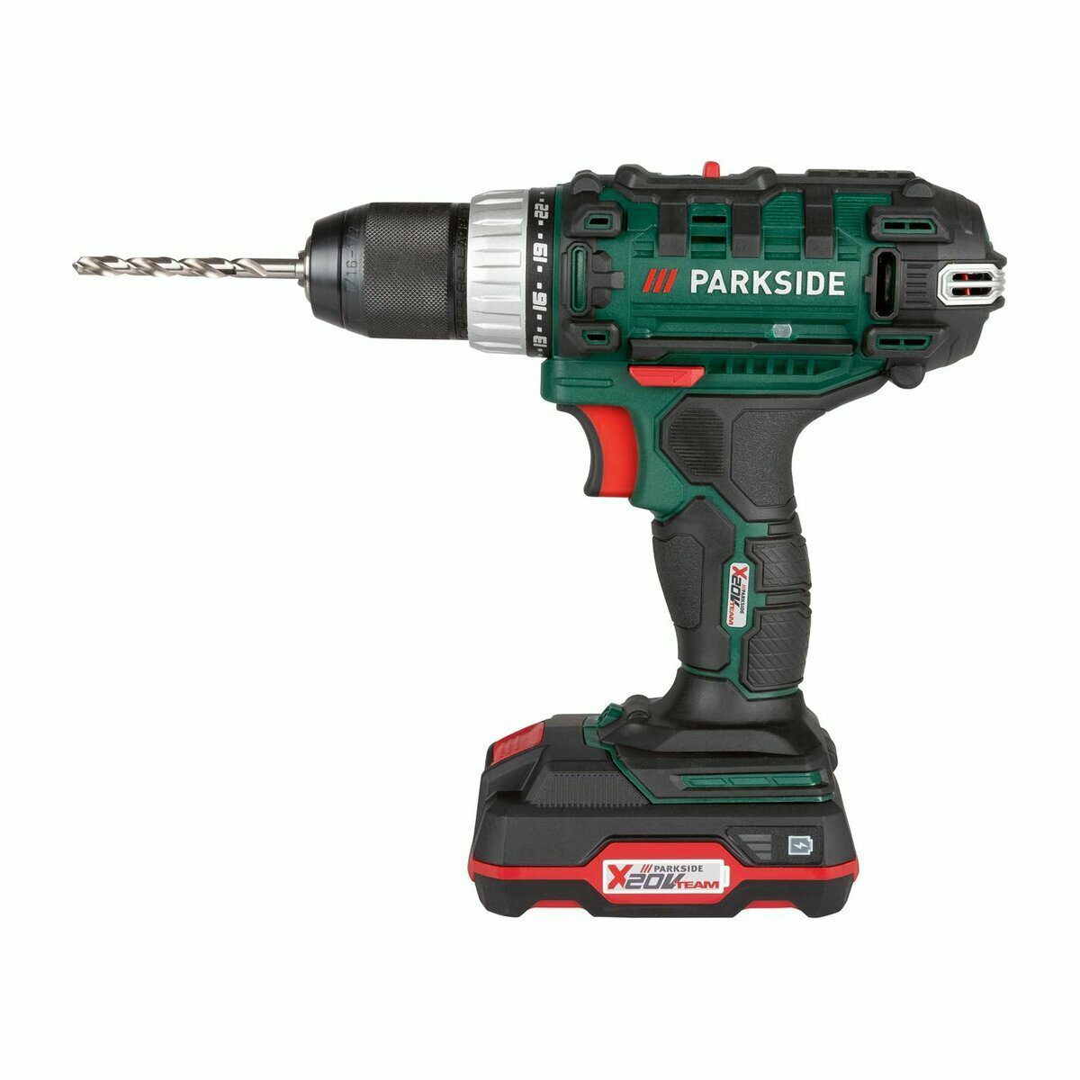PARKSIDE® cordless drill/driver set “PABS 20-Li”, with 2 batteries and charger PABS 20-Li F7 z 2