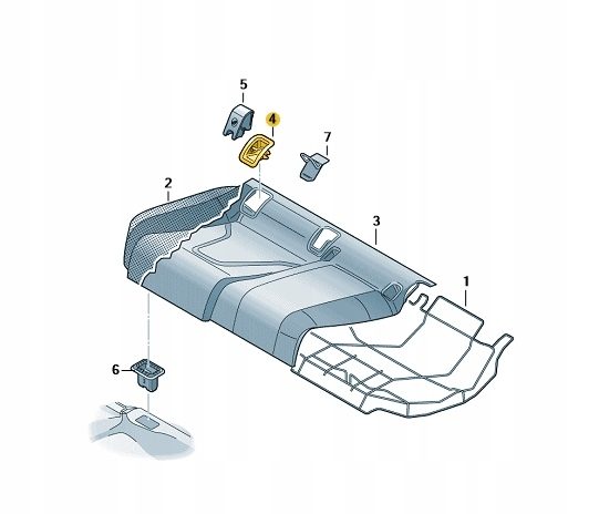 Audi A4 B8 ISOFIX HINTERSITZ-HEBEGRIFF 8T0887233B