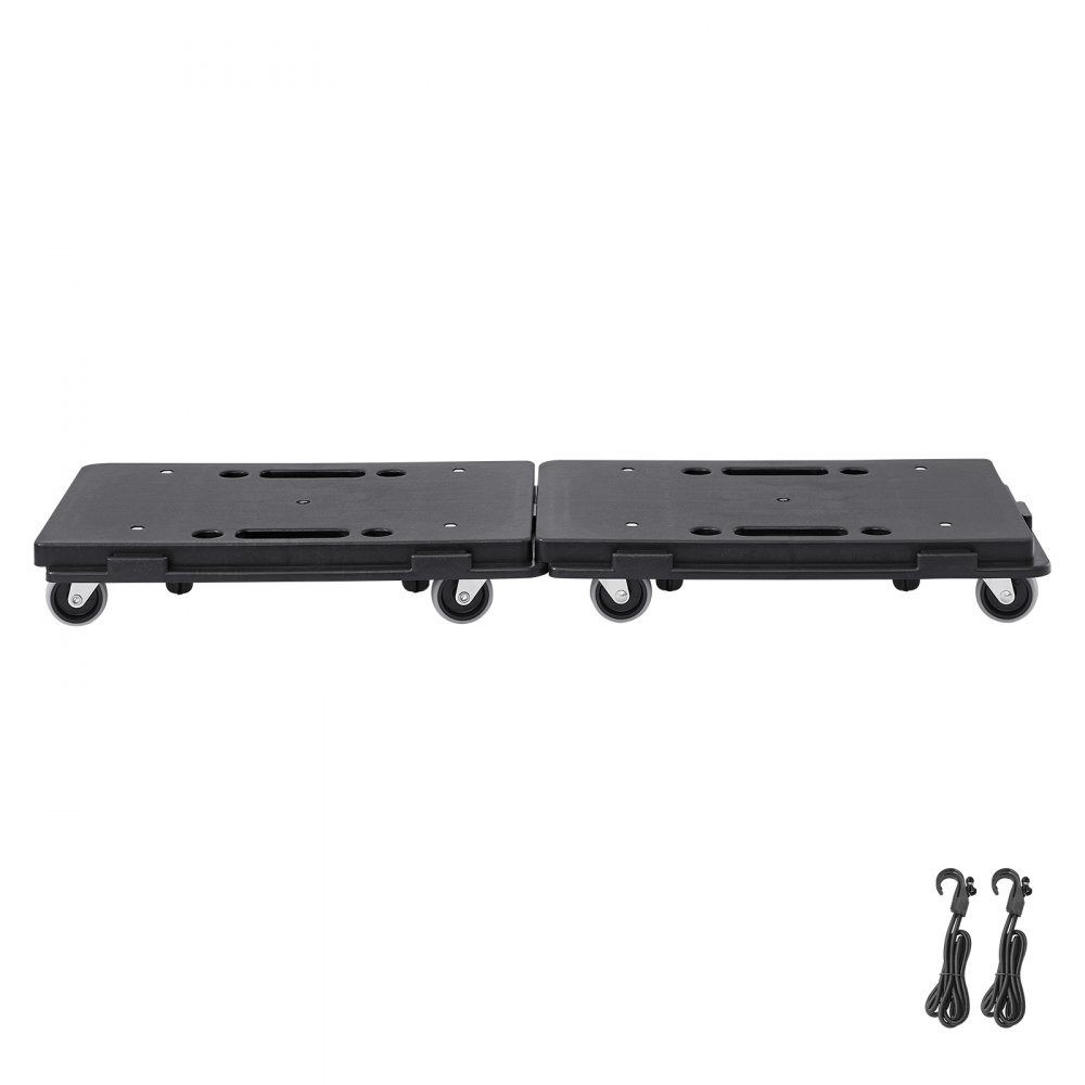 4 Wheel Furniture Trolley Portable Moving Wheels Heavy Duty Interlocking Small Flat Heavy Duty Furniture 2 Pack 16" x 11" 500lb Capacity Black