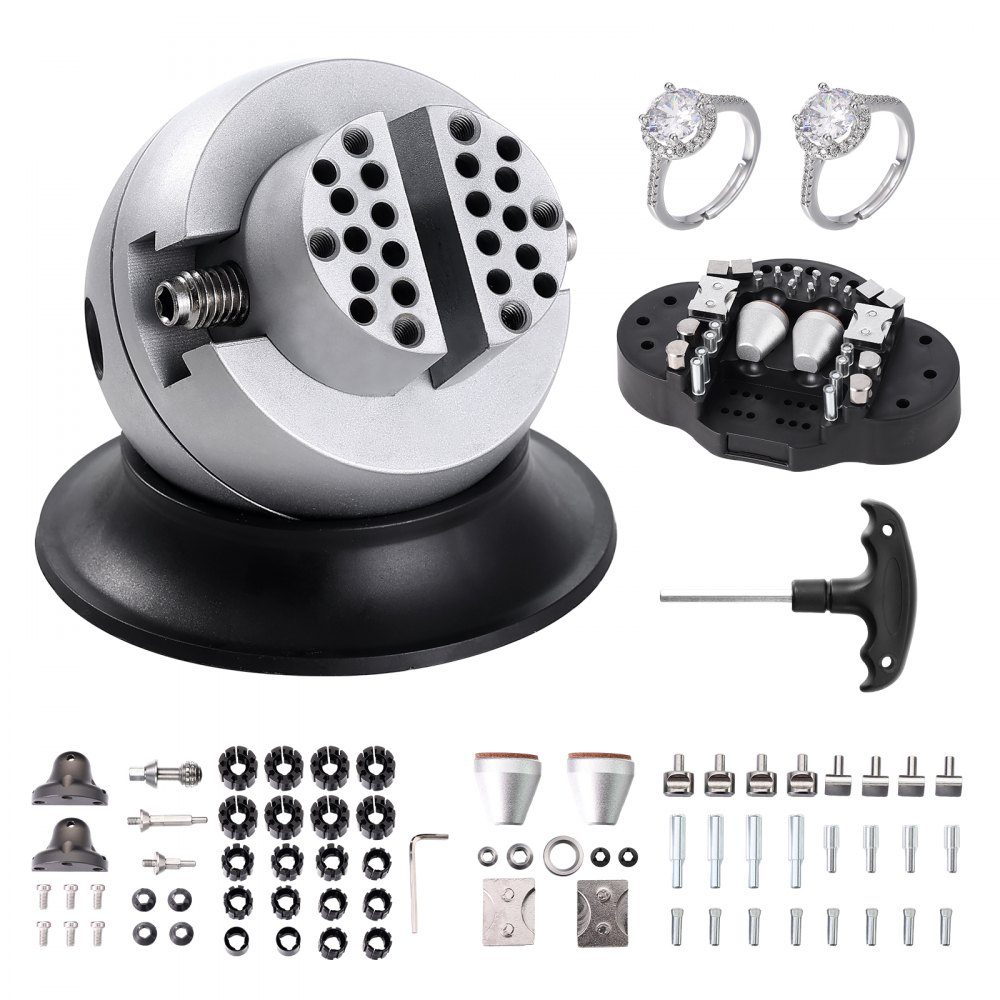 Kugelschraubstock, 3-Zoll-Gravur-Einstellwerkzeug, um 360° drehbarer Gravurblock-Schraubstock, 70-teiliger Aufsatz, Schmuck-Gravurblock-Werkzeuge, Standardblock für Edelsteineinlagen und kleine Gra