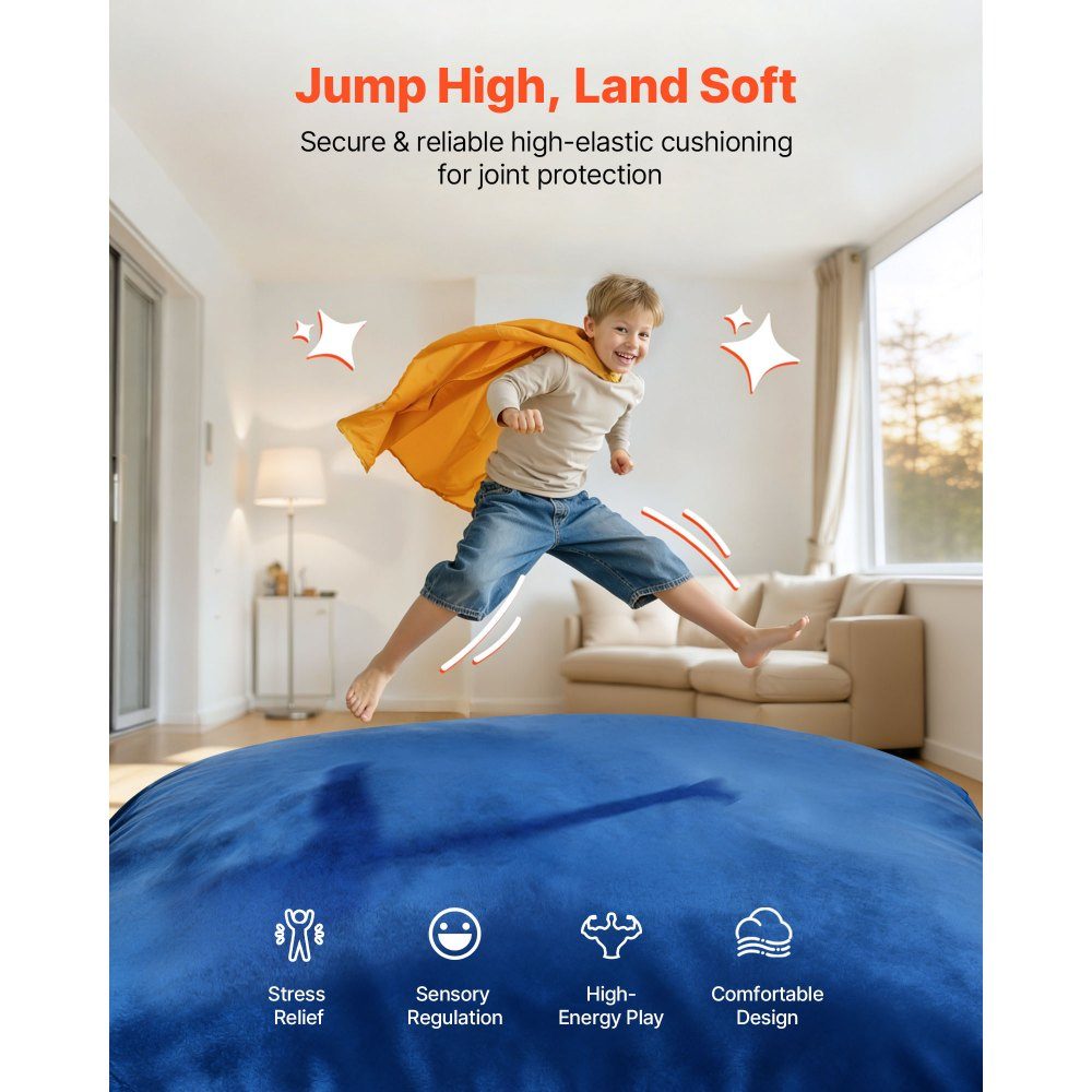 Crashpad 150 x 150 cm, Kindermatte mit Schaumstoffblöcken und waschbarem Bezug, Weichschaum-Landezone, Fallschutzmatte, Ausstattung für Sinnesräume zum Springen, Entspannen, Spielen