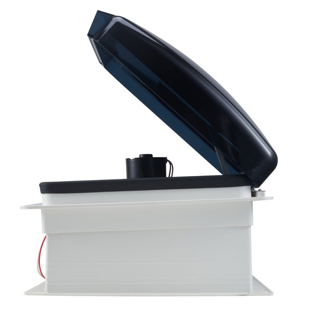 Ventilateur de toit pour camping-car, 410 x 410 x 252 mm, ventilateur de toit réversible 12 V, 10 vitesses, avec télécommande, housse de pluie, couvercle électrique, ventilateur d'extraction, ventilation de toit, adapté aux bouches d'aération de toit de c