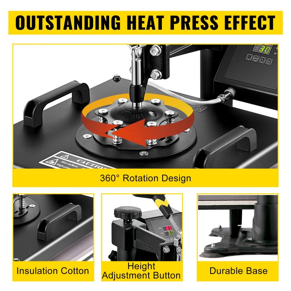 5 In 1 Heat Press 711.2mm Vinyl Cutting Plotter Stepper Motor 38x38cm