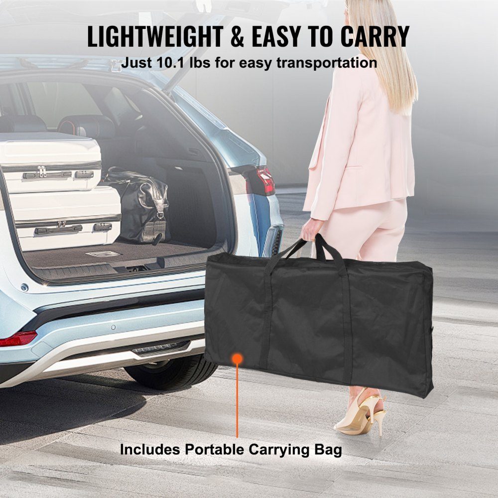 Comptoir d'exposition portable, comptoir d'exposition, 97,5 × 38,5 × 87 cm, stand d'exposition, support de comptoir d'exposition, table de bar de promotion pliable, comptoir de promotion, réception avec compartiment de rangement, sac de transport, noir