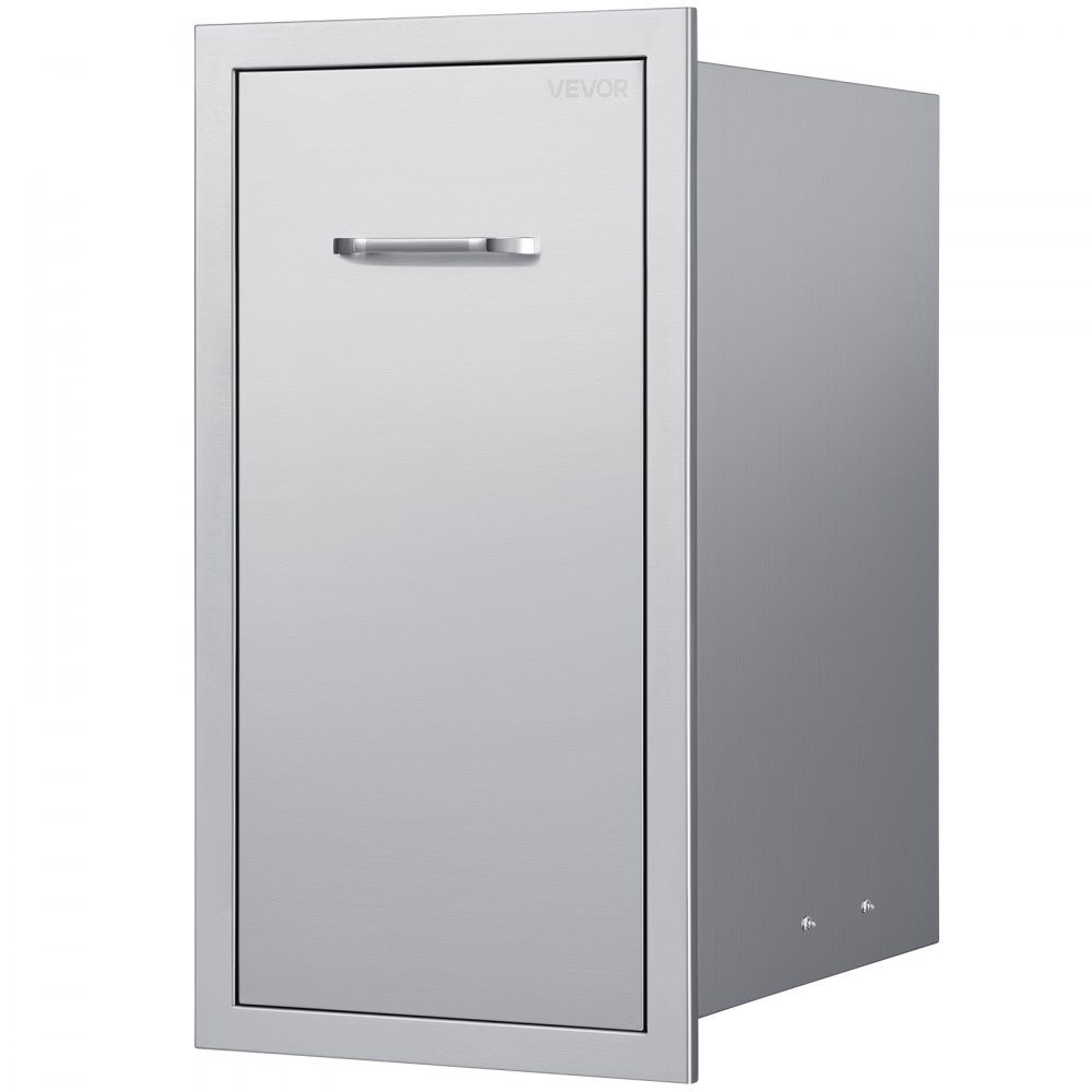 Trash Drawer for Outdoor Kitchen BBQ Kitchen Islands 344 x 498 x 655mm (W x D x H) Indoor Storage Multipurpose Stainless Steel Kitchen Drawers for Propane Gas Bottles Max 25kg (No Trash Cans)