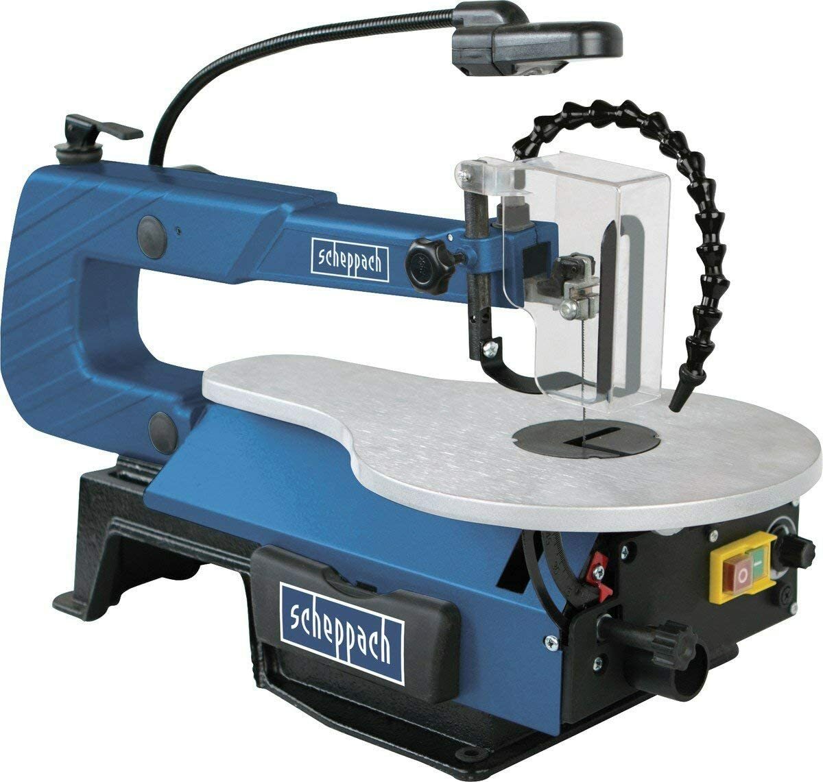 Scheppach-rolzaag SD1600V, modelbouwzaag met krachtige 120W-motor, 50 mm doorgangshoogte en flexibel waaiermondstuk Scheppach-rolzaag SD1600V, modelbouwzaag met krachtige 120W-motor, 50 mm doorgangshoogte en flexibel waaiermondstuk