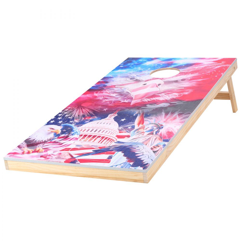 Cornhole-spelset (1255 x 600 x 302 mm), Cornhole-spelborden, draagbaar massief houten werpbord, Cornhole-spel voor volwassenen, inclusief 8 zitzakken en draagtas, voor tuin en achtertuin