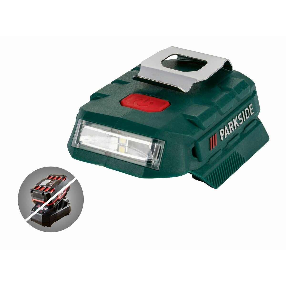 PARKSIDE® LED-Lampen-Akku-Adapter mit USB-Anschluss PAA 20 LI B2