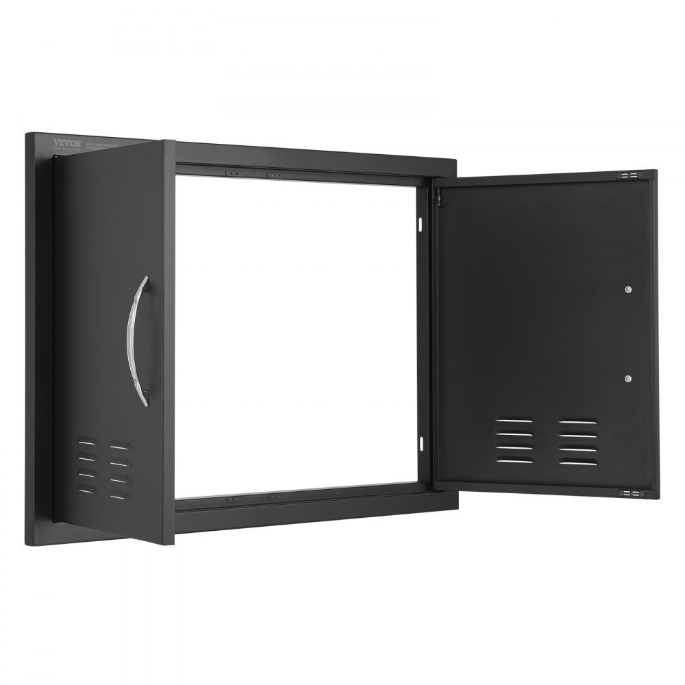 Grill Access Door 762x533x46mm Double Outdoor Kitchen Door Flush Mount Cold Panel Door Vertical Wall Door with Handles and Vents for Grill Island Grill Station etc