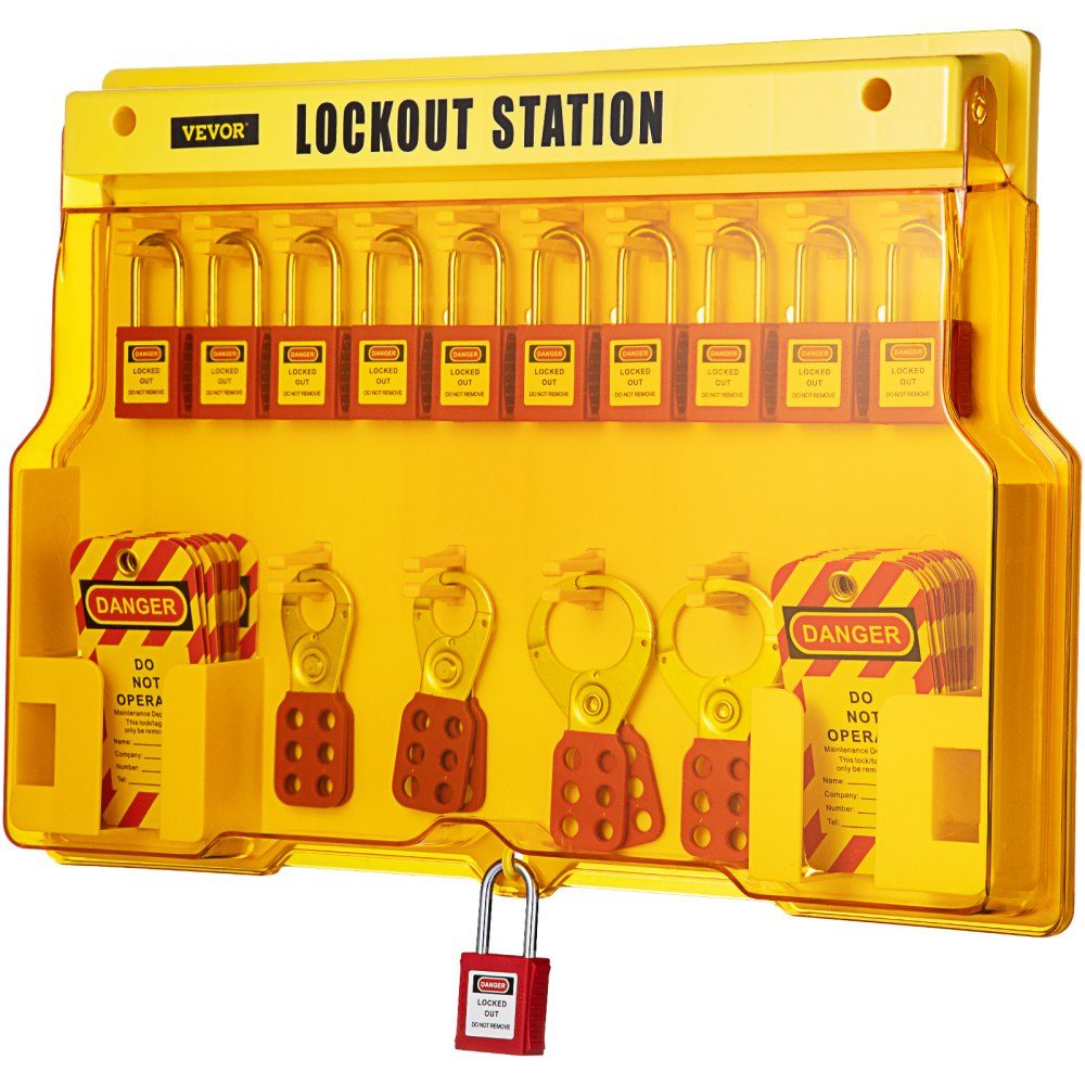 Lockout Tagout Kit 58-delig stroomonderbrekerslot Hasp Tag en veiligheidshangslot opbergtas voor slot- en tagproducten en elektrische veiligheidsapparatuur