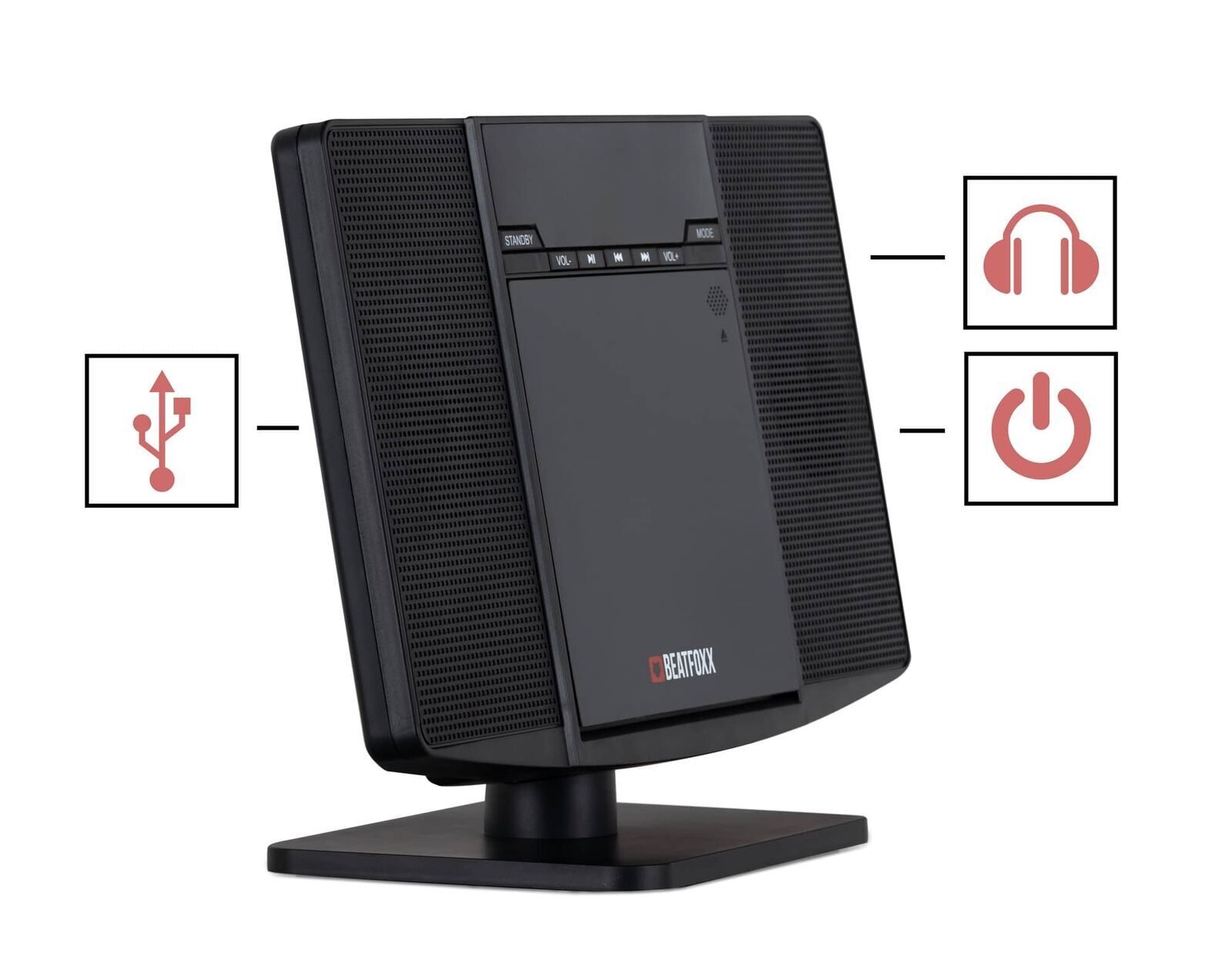 Vertical HiFi stereo system, CD player, Bluetooth, MP3, USB, wall radio