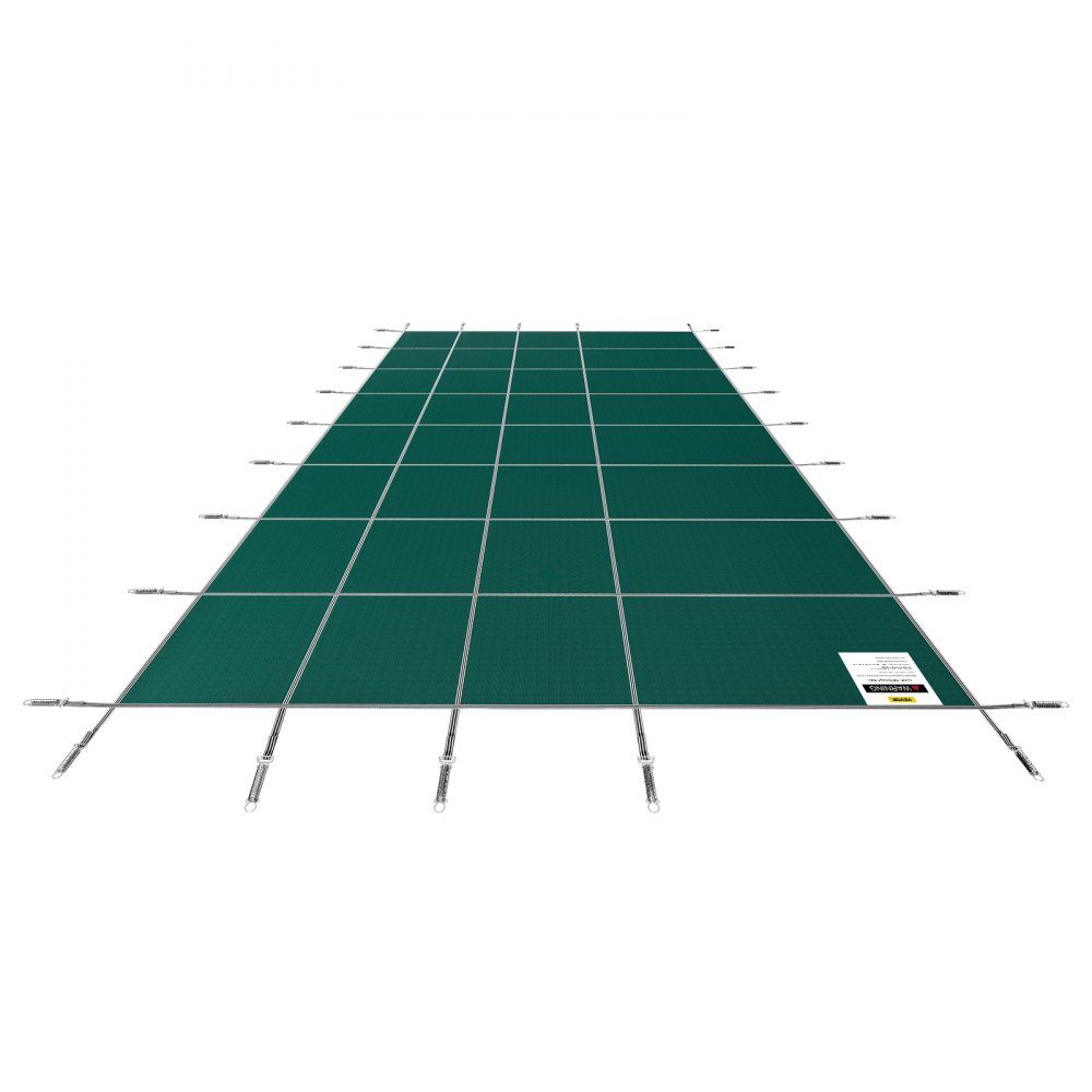Pool Tarpaulin Suitable for Rectangular Inground Pools (4.3m x 7.9m) Winter Tarpaulin with Drainage Holes Opaque Mesh Cover for Swimming Pools Safety Cover Green
