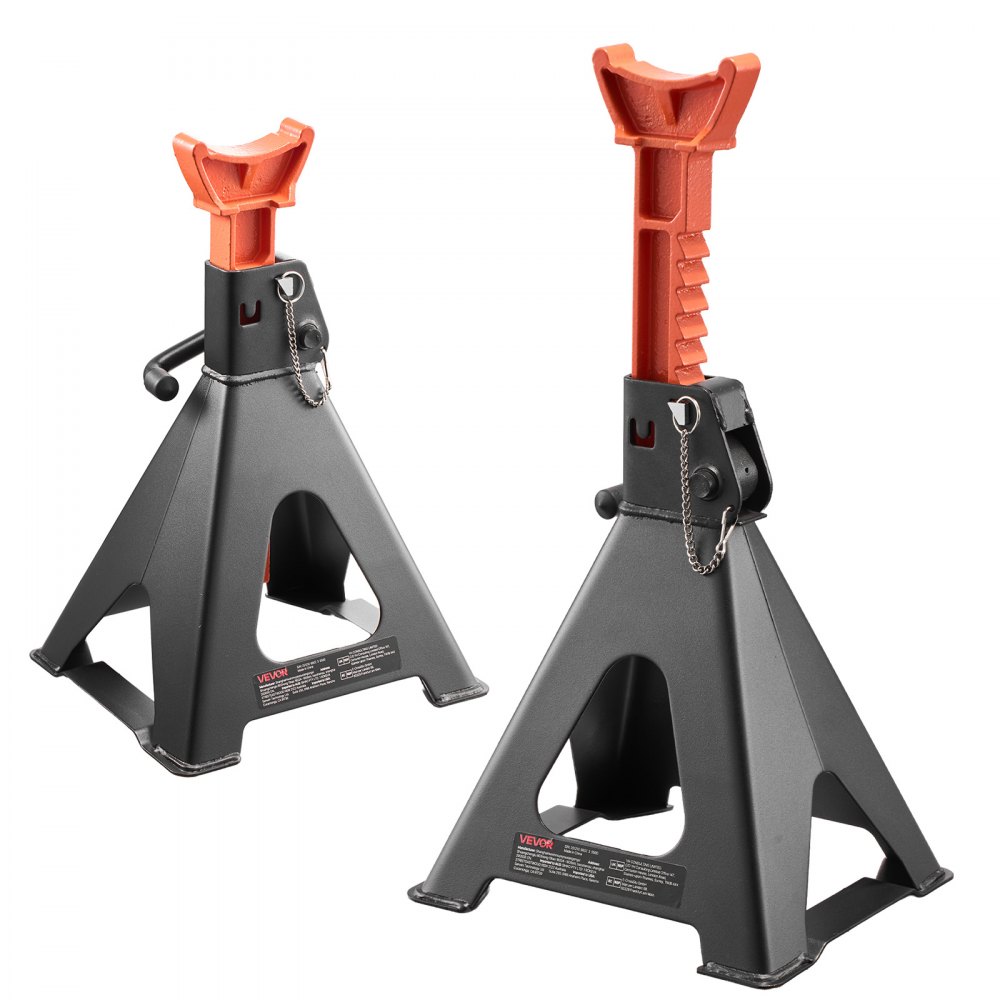 Parking Stand Jack Stand 6T, Car Jack Stand 37-58cm Height Adjustable, Steel Jack Stand with Double Locking, for Lifting SUVs, Pickups, Cars, UTVs/ATVs, 1 Pair, 275 x 235 x 380 mm