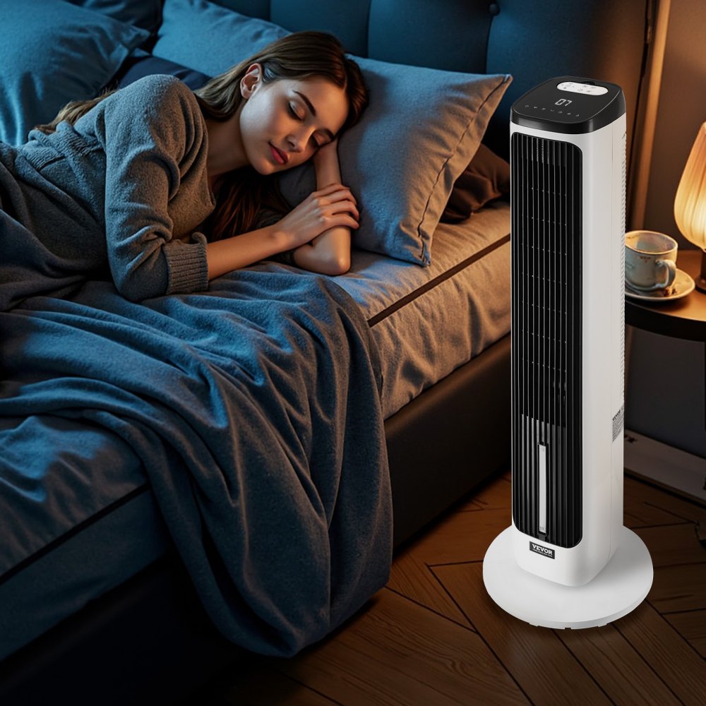 Torenventilator Snelheid 7,1 m/s Stille voetstukventilator 70° Oscillerende ventilatoren met 9 snelheden 4 modi 24-uurs timer Afstandsbediening voor slaapkamer Kantoor Thuis