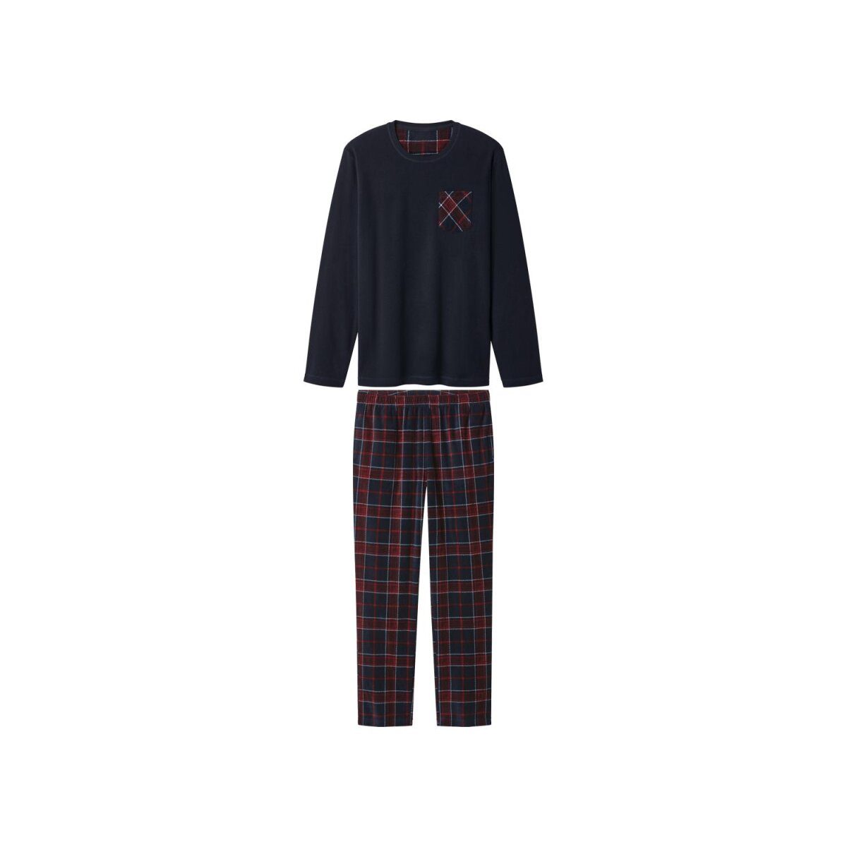 esmara Heren Fleece pyjama voor heren (marineblauw, M (48/50))